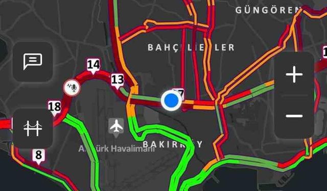 İstanbul’da akşam saatlerinde trafik yoğunluğu yüzde 83’e ulaştı